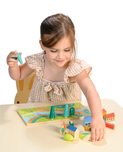 Tiny Town Jigsaw — Montessori wooden toy UK | KIDDYKIND