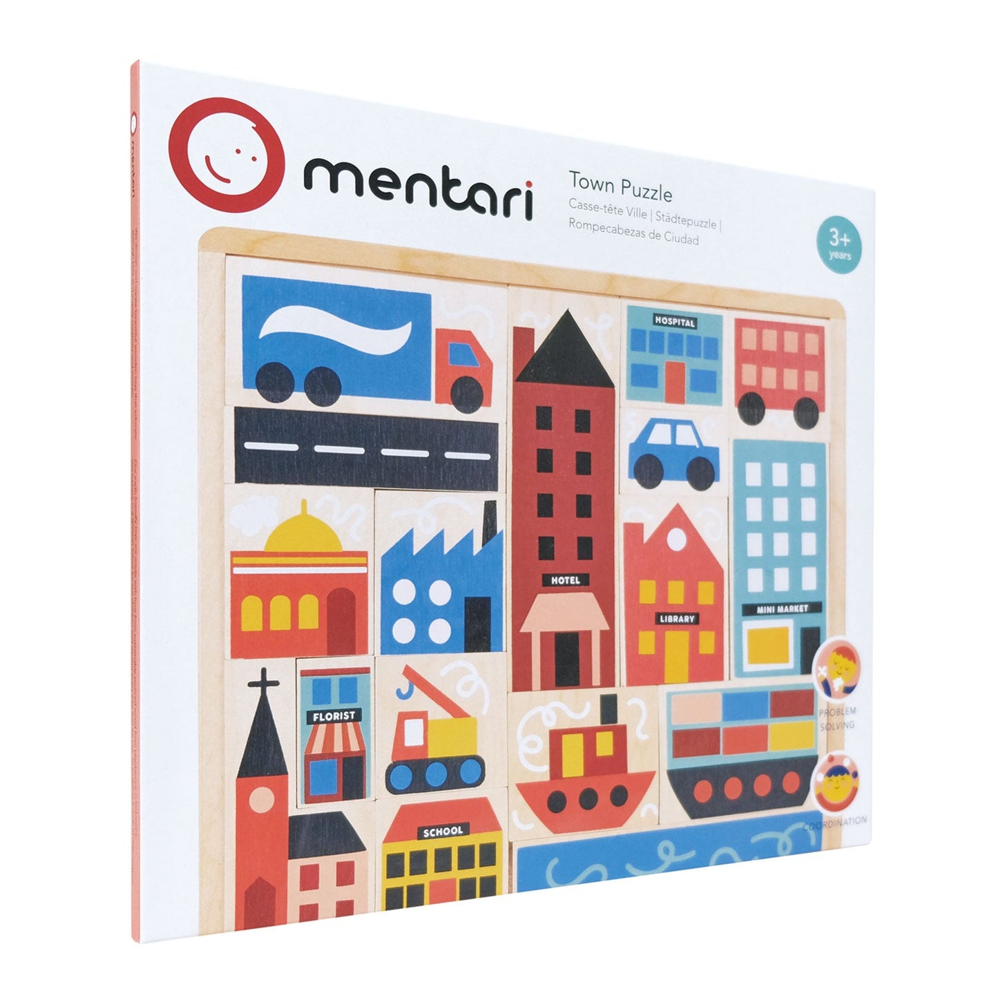 Sustainable Montessori toy: Town Puzzle | KIDDYKIND