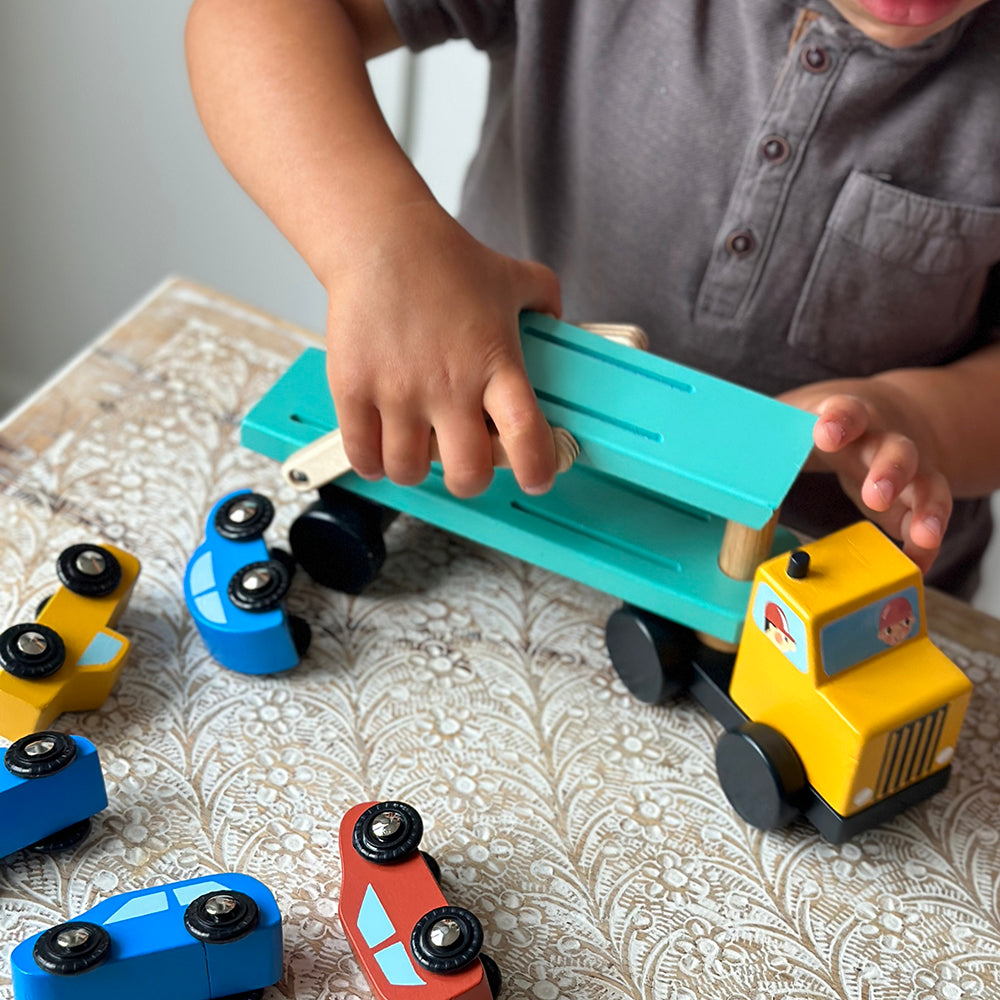 Vehicle Transporter — Montessori wooden toy UK | KIDDYKIND