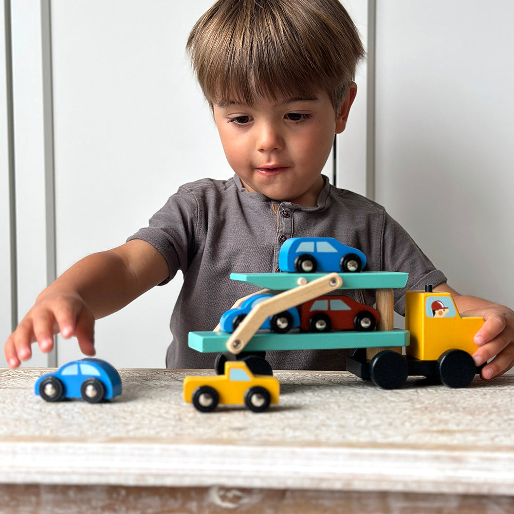 Vehicle Transporter — Montessori wooden toy UK | KIDDYKIND