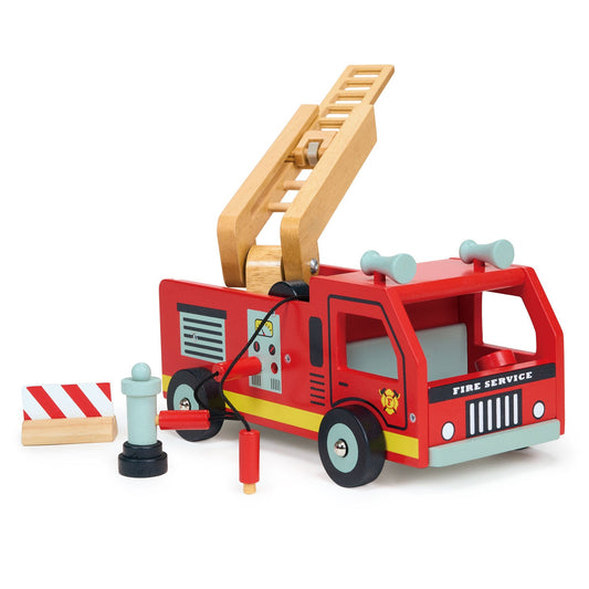 Red Fire Engine | natural wooden toy for toddlers UK