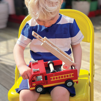 Red Fire Engine | natural wooden toy for toddlers UK