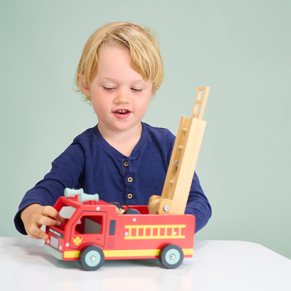 Red Fire Engine | natural wooden toy for toddlers UK