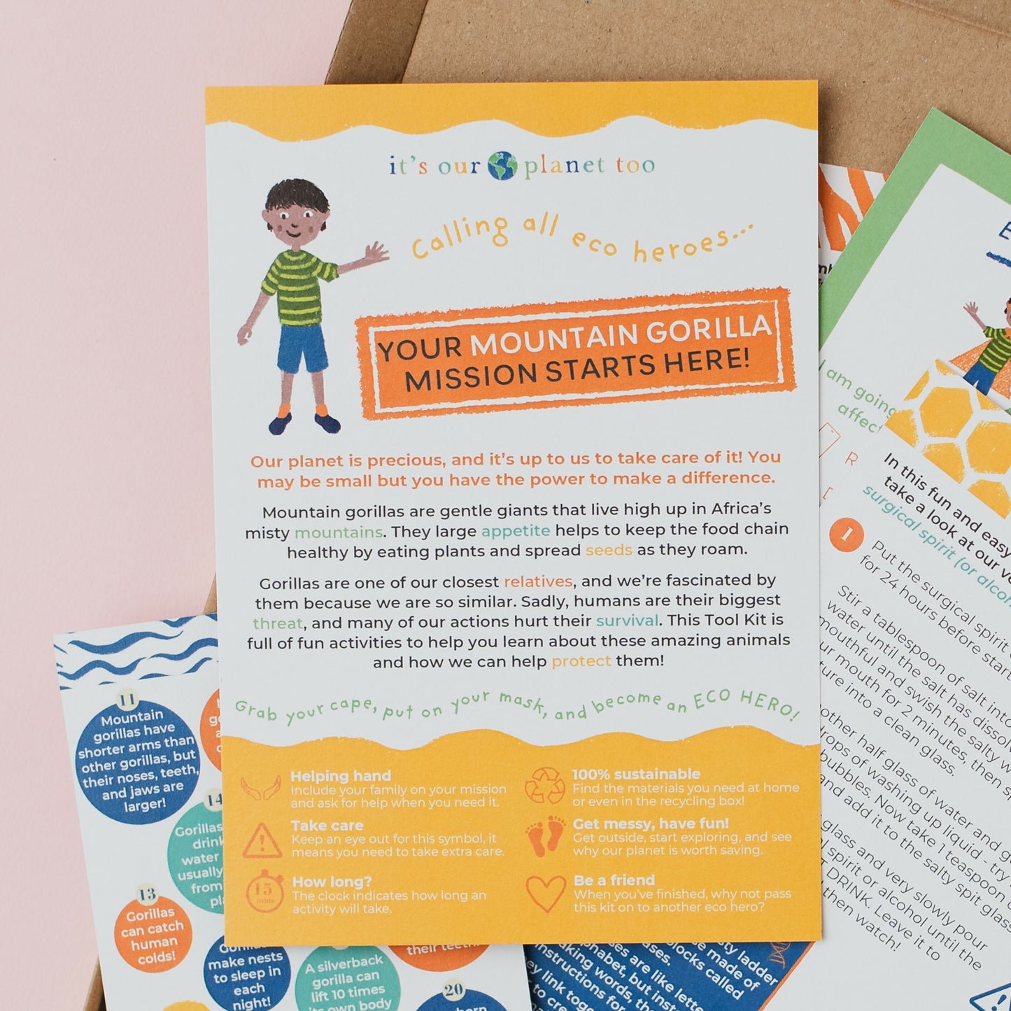 MYSTICAL MOUNTAIN GORILLAS - Children’s eco activity kit (Age 5+) | natural wooden toy for toddlers UK