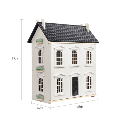 Noble Wooden Dollhouse with 11-Piece Furniture Set
