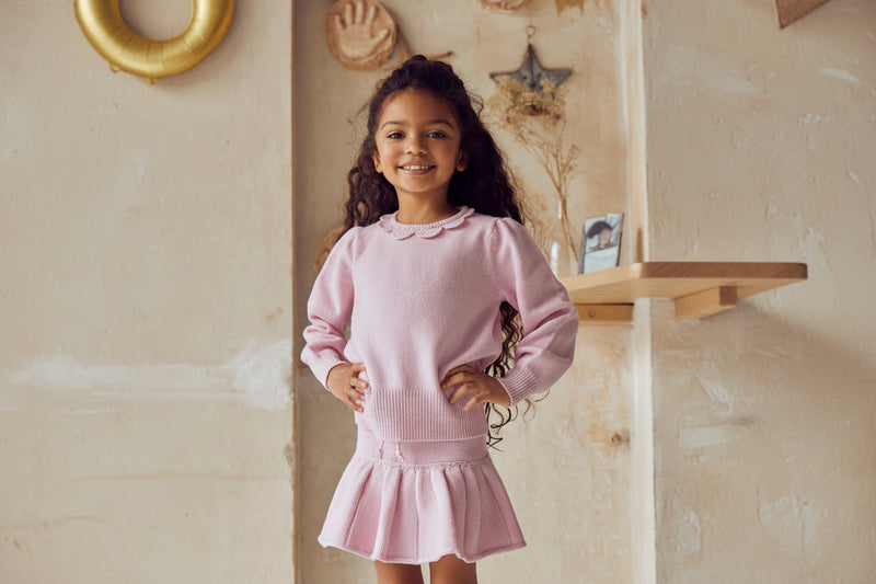 ALL NATURAL MERINO WOOL AND CASHMERE JUMPER AND TENNIS SKIRT IN AN EXTRA THICK 16 PLY KNIT