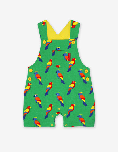 Organic Parrot Dungaree Shorts