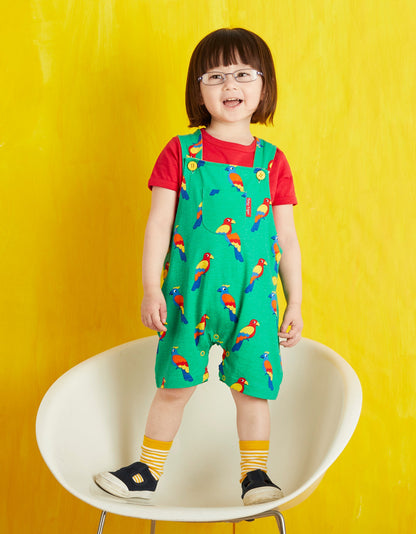 Organic Parrot Dungaree Shorts