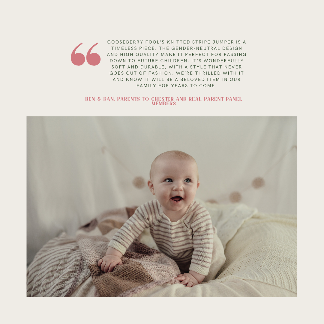 Striped organic cotton baby jumper