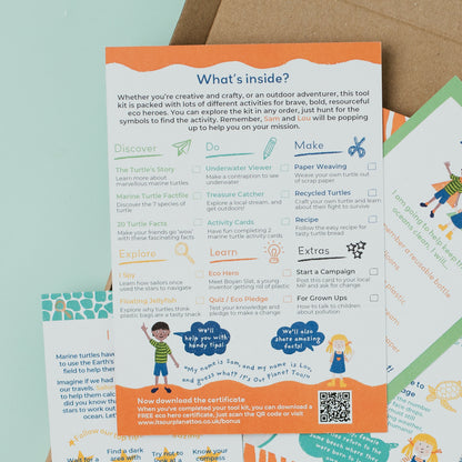 MARVELLOUS MARINE TURTLES - Children’s eco activity kit (Age 5+) | open-ended wooden toy for kids UK
