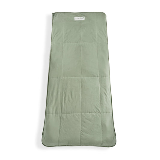 Kids Sleeping Bag on model - organic cotton sustainable UK | Kiddykind