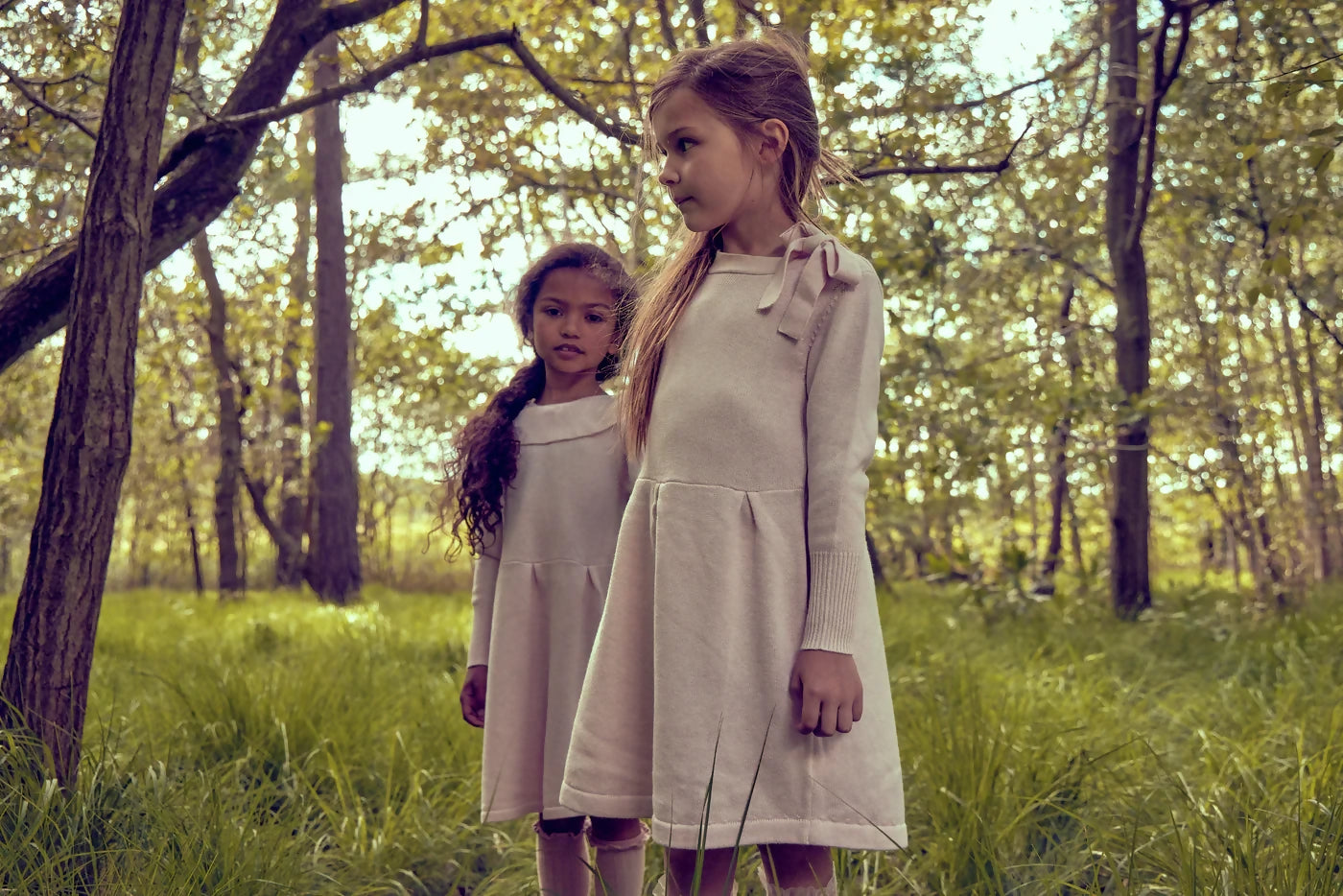 Ribbon Neck Dress - Cashmere & Organic Cotton