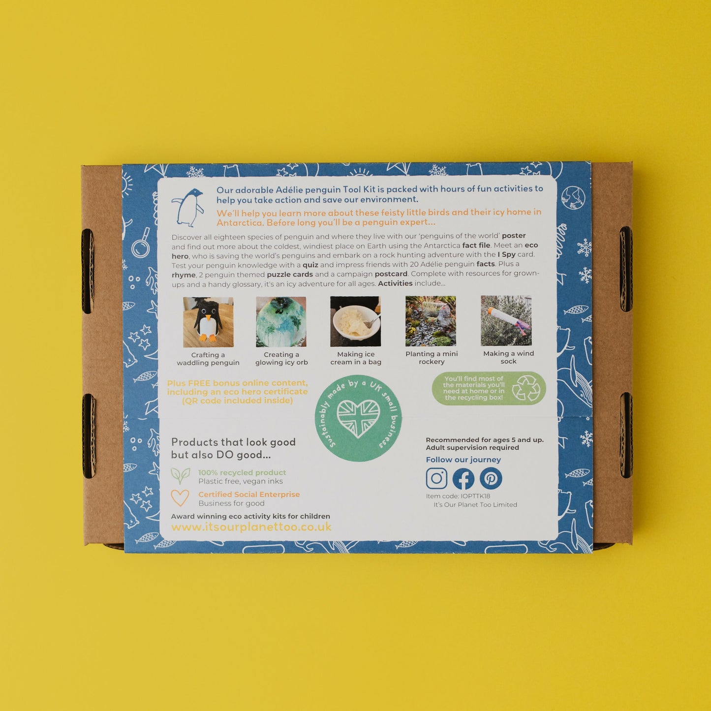 ADORABLE ADÉLIE PENGUINS - Children’s eco activity kit (Age 5+) | open-ended wooden toy for kids UK