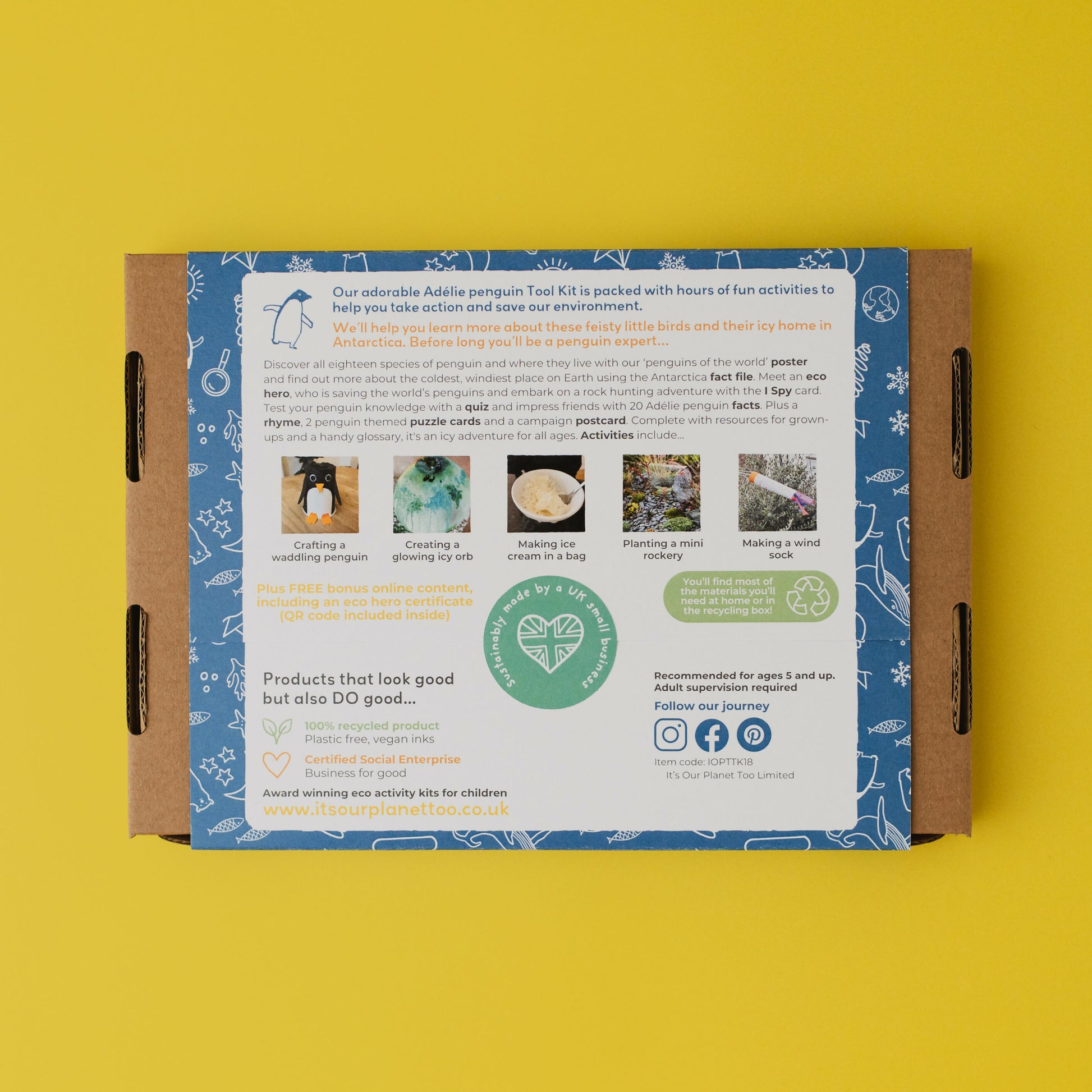 ADORABLE ADÉLIE PENGUINS - Children’s eco activity kit (Age 5+) | open-ended wooden toy for kids UK