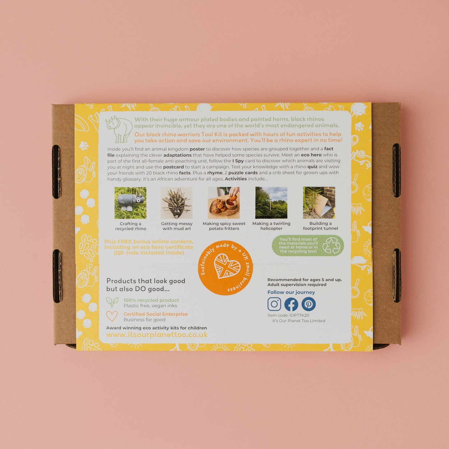 BLACK RHINO WARRIORS - Children’s eco activity kit (Age 5+) | natural wooden toy for toddlers UK
