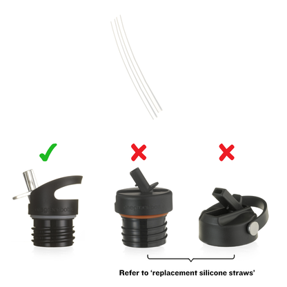 Quench cap replacement silicone Straws (Longer straws for bottles 750ml and above) – set of 2 | BPA-free plastic-free kids bottle UK