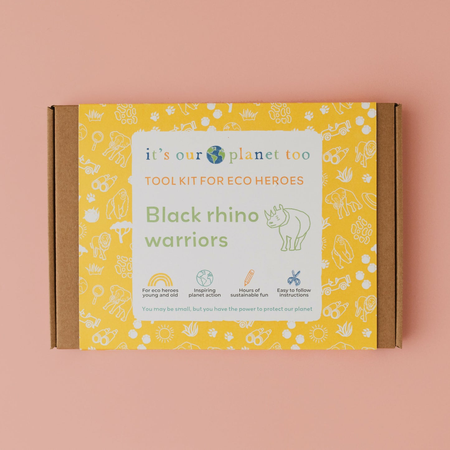 BLACK RHINO WARRIORS - Children’s eco activity kit (Age 5+) | natural wooden toy for toddlers UK