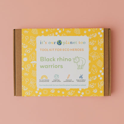 BLACK RHINO WARRIORS - Children’s eco activity kit (Age 5+) | natural wooden toy for toddlers UK