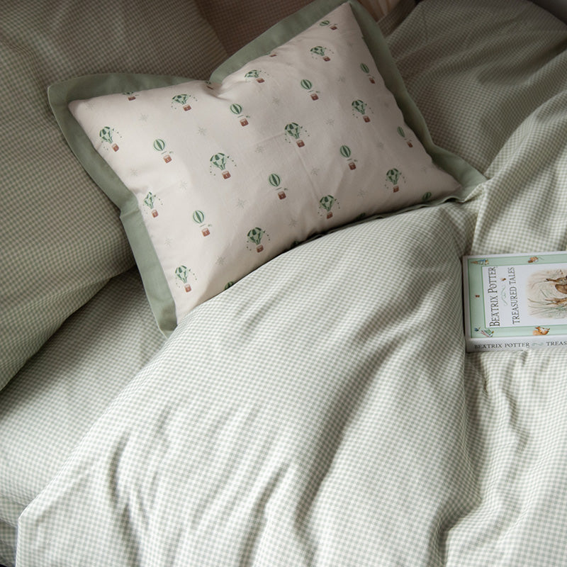 Organic Duvet Bedding Set - Sage Gingham