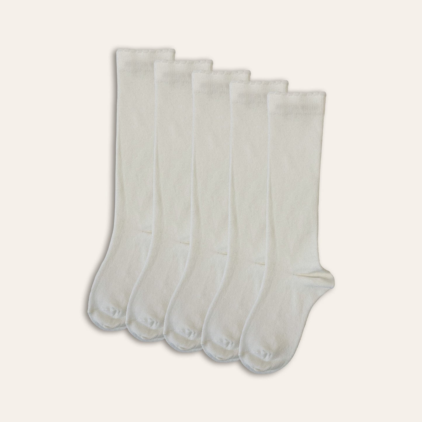 5pk Kids Bamboo Knee High Socks - White