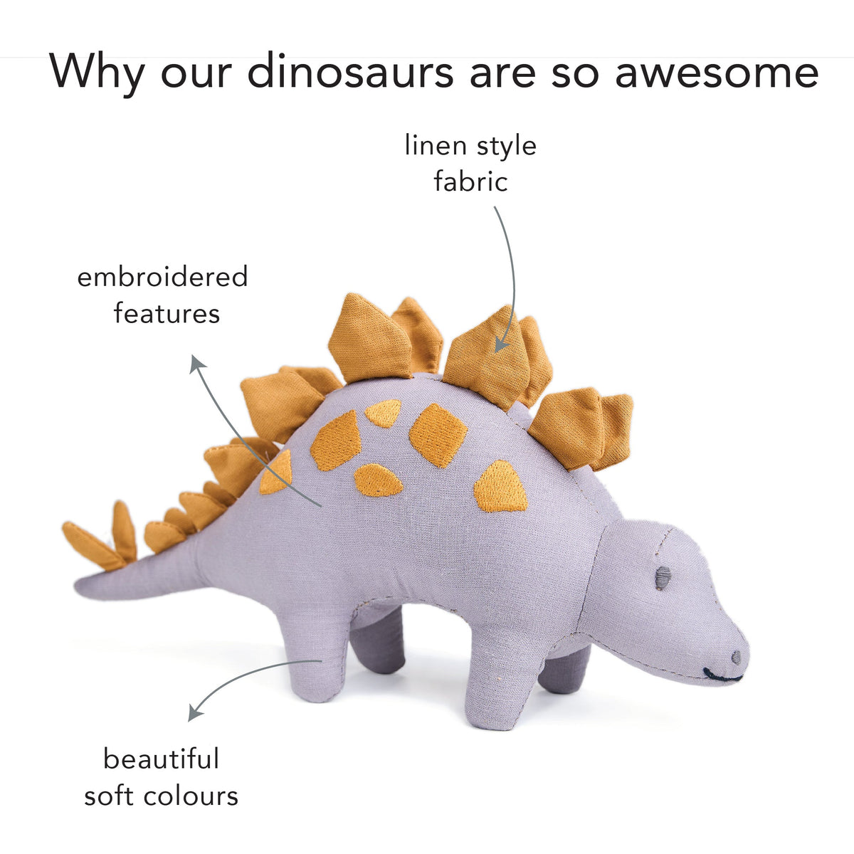 Steggy Linen Dinosaur Toy