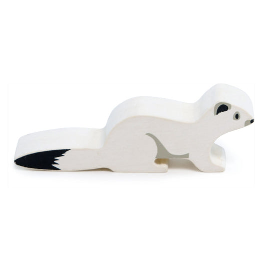 Polar Animal - White Stoat | natural wooden toy for toddlers UK