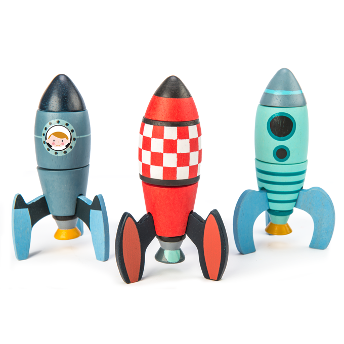 Rocket Construction | open-ended wooden toy for kids UK