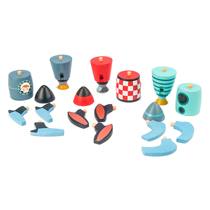 Rocket Construction | open-ended wooden toy for kids UK
