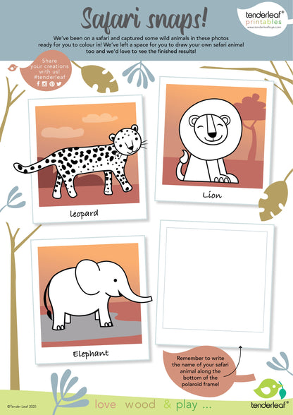 8 Safari Animals Shelf Set