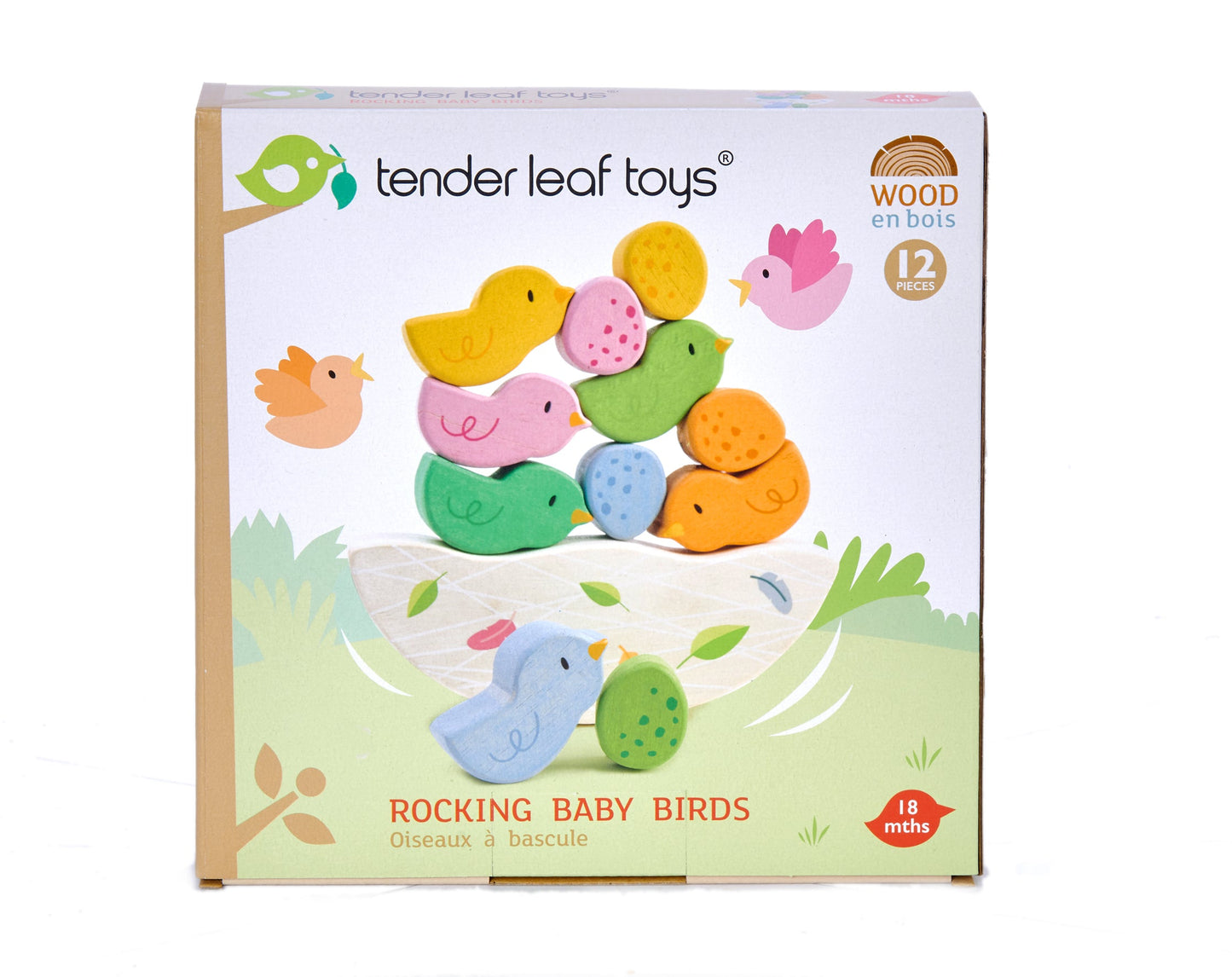 Rocking Baby Birds | natural wooden toy for toddlers UK