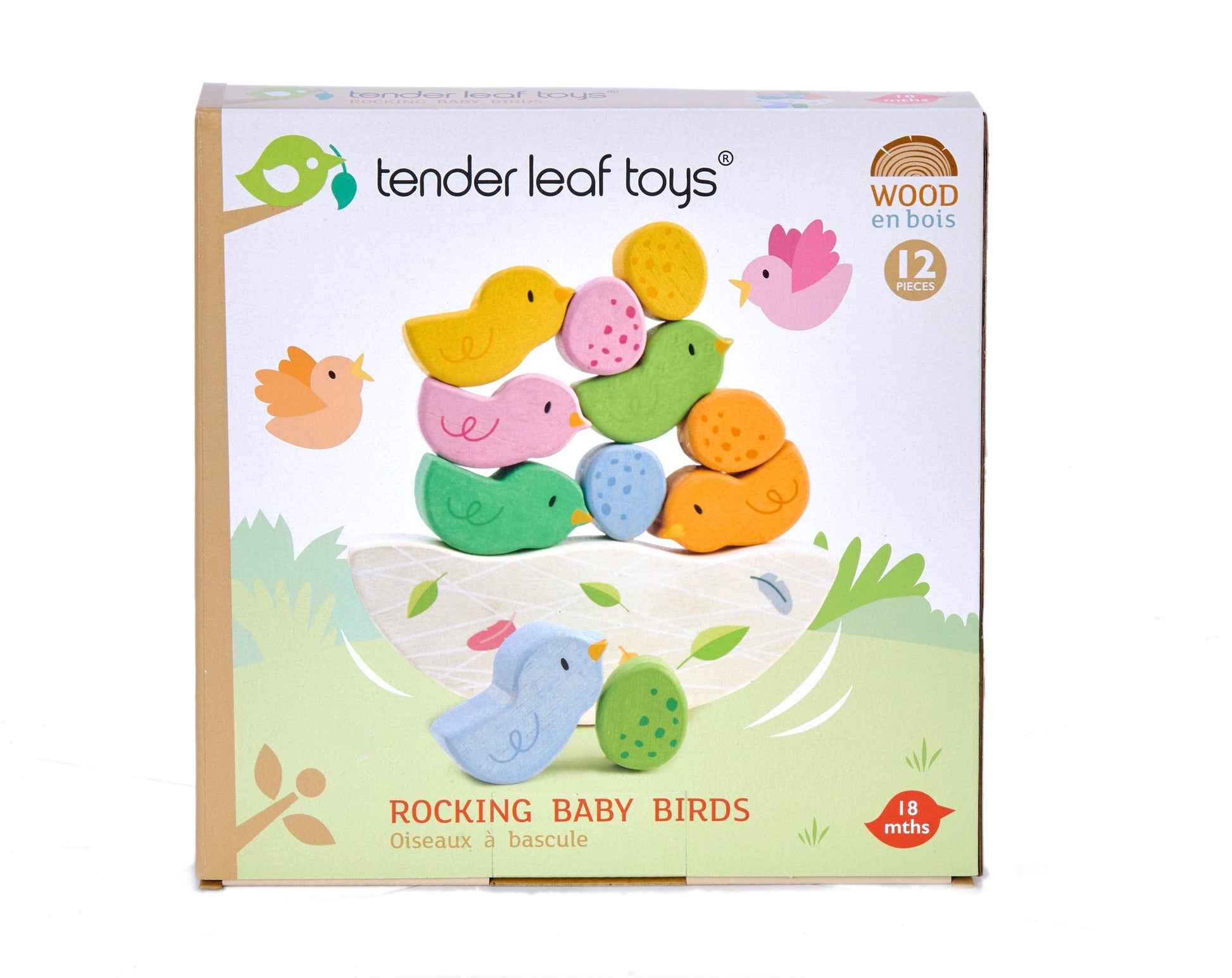 Rocking Baby Birds | natural wooden toy for toddlers UK