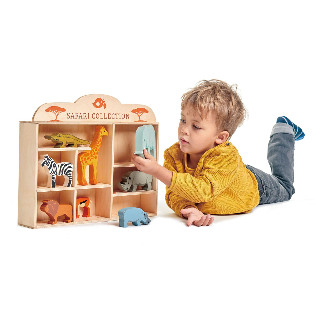 8 Safari Animals Shelf Set