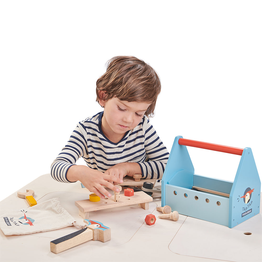 Sustainable Montessori toy: Tap Tap Tool Box | KIDDYKIND