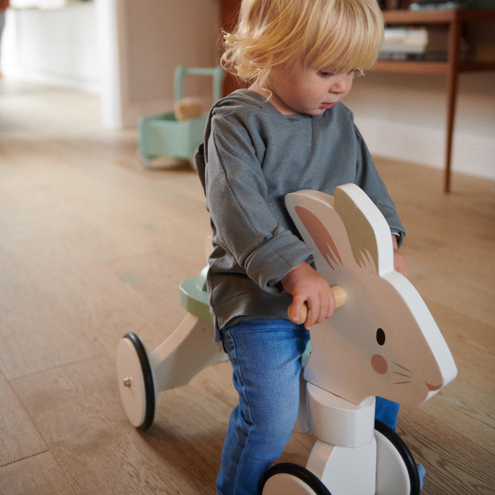 Running Rabbit Ride On | open-ended wooden toy for kids UK