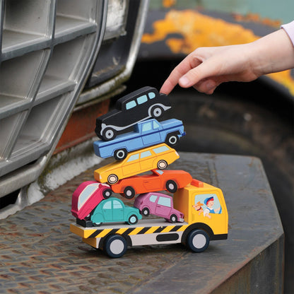 Sustainable Montessori toy: Stacking Cars | KIDDYKIND