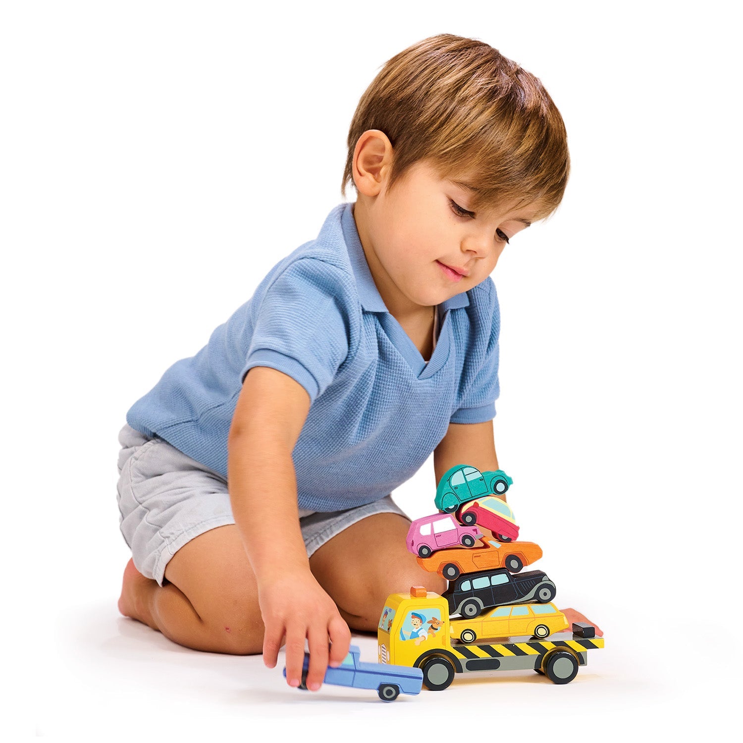 Sustainable Montessori toy: Stacking Cars | KIDDYKIND