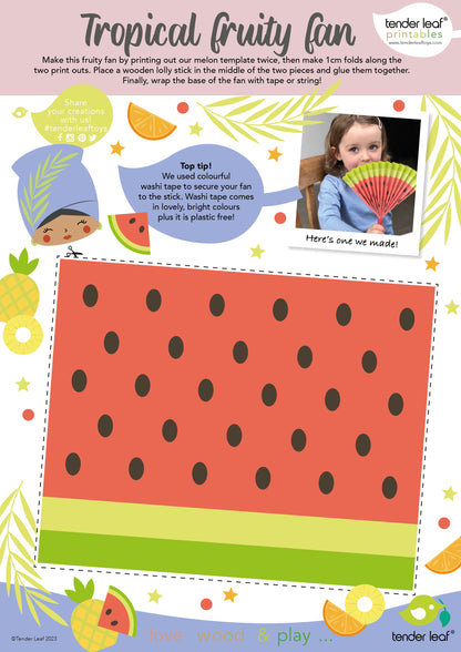 Sustainable Montessori toy: Tropical Fruit Chopping Board | KIDDYKIND