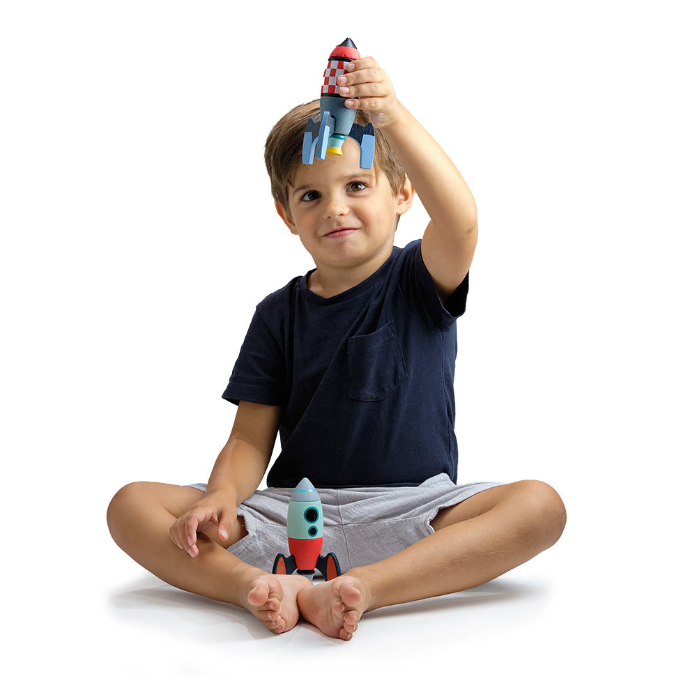 Rocket Construction | open-ended wooden toy for kids UK