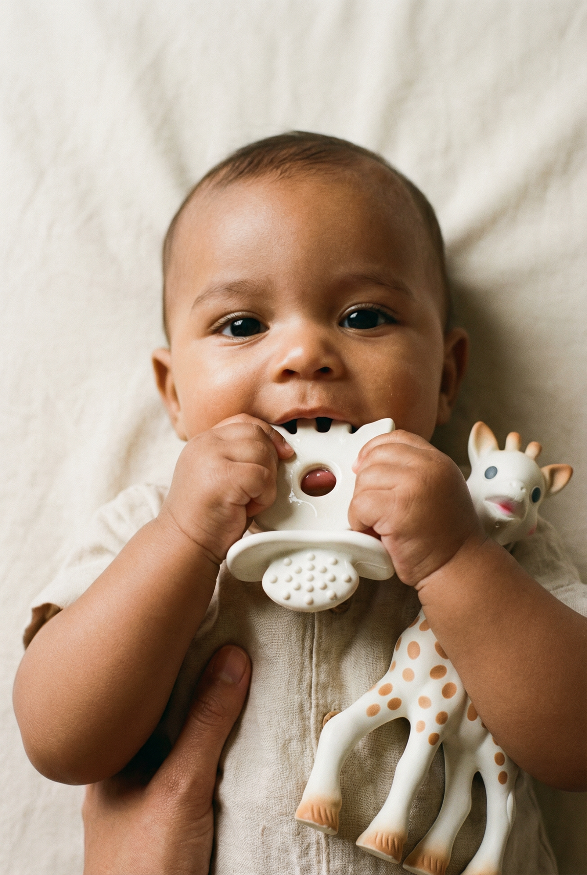 Sophie la girafe original giraffe and natural teether gift set