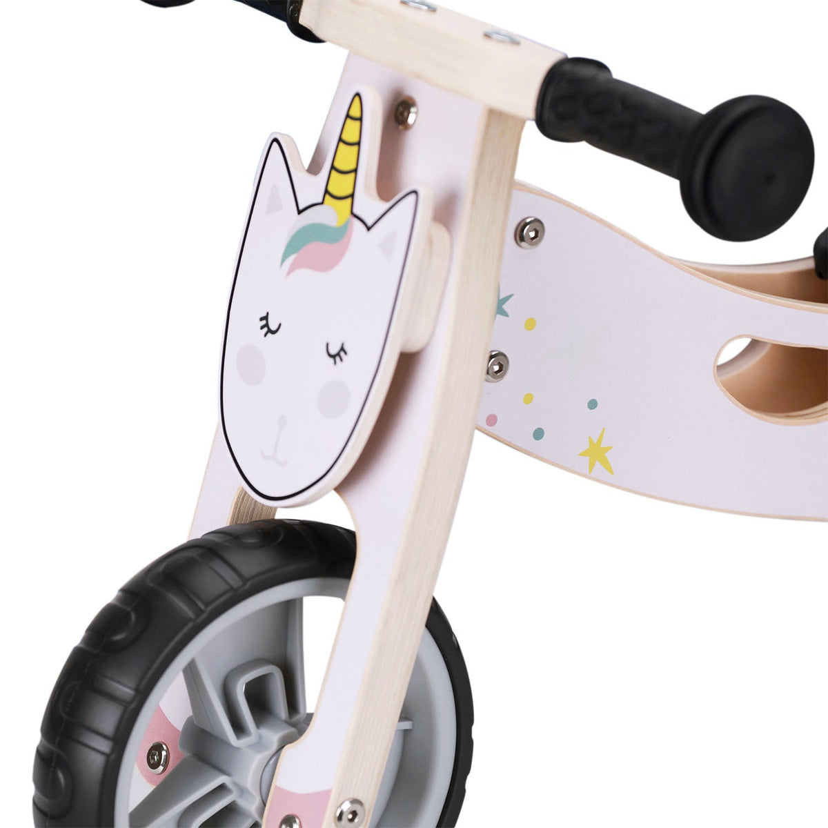 Hooga Playroom 2-in-1 wooden toddler balance bike and trike in Unicorn, view 5