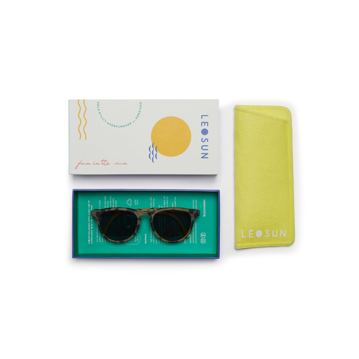 Kids Polarized Sunglasses 3+ years - Oli | Tortoise / Neon