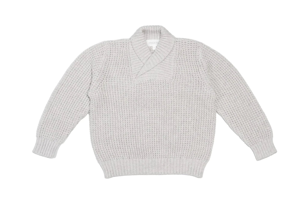 Shawl Waffle Knit Jumper - Cashmere & Organic Cotton