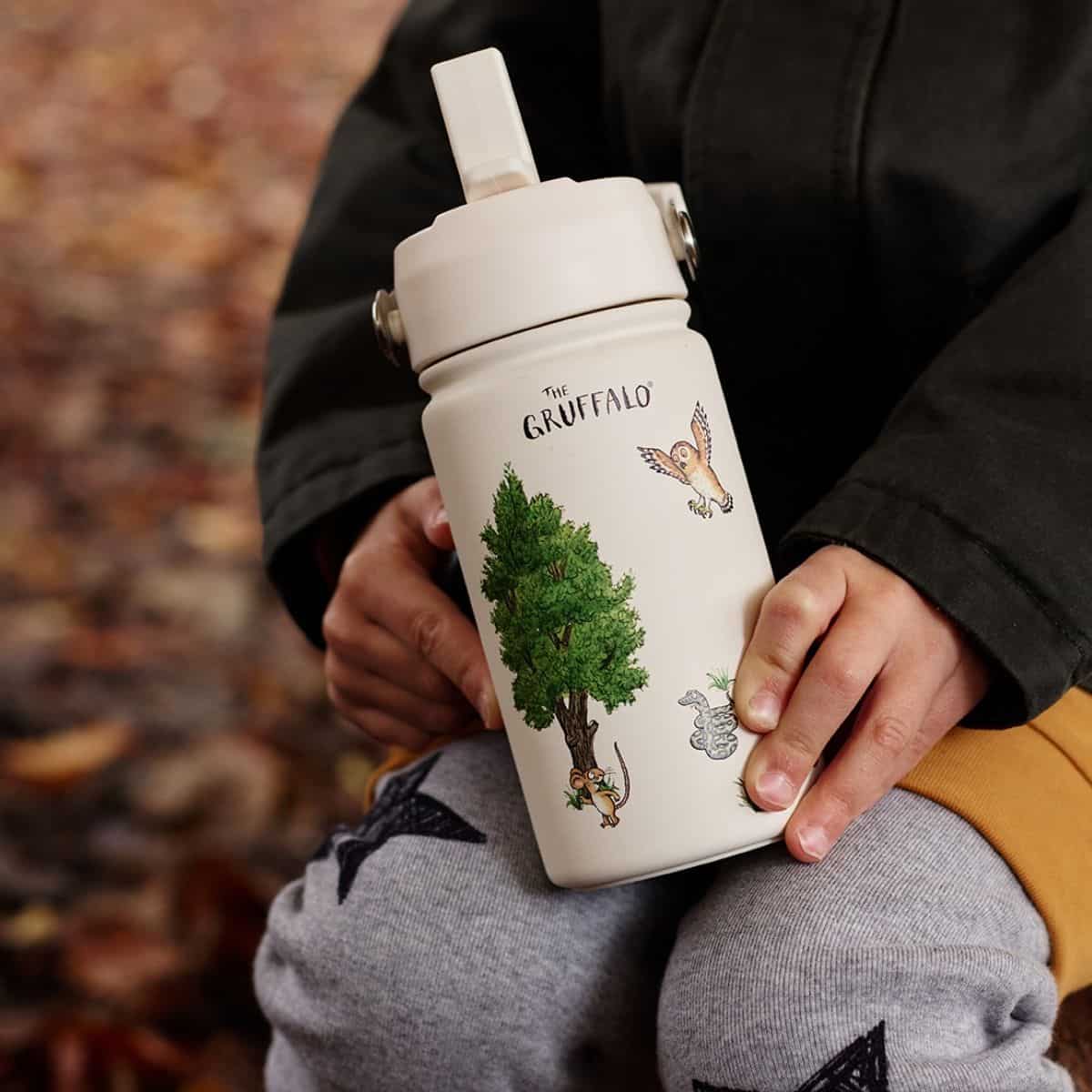 Eco kids bottle: 400ml Epic Gruffalo Stainless Steel Kids Water Bottle | Cream | BOTL | One Green Bottle UK