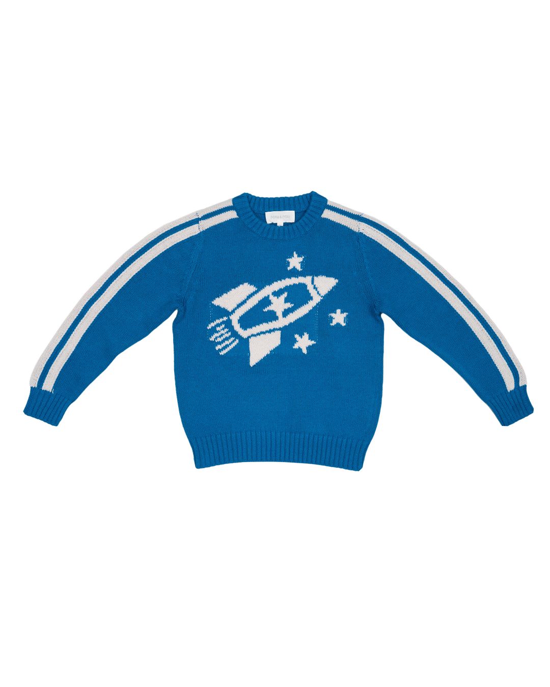 Striped Rocket Jumper | Cobalt | natural wooden toy for toddlers UK