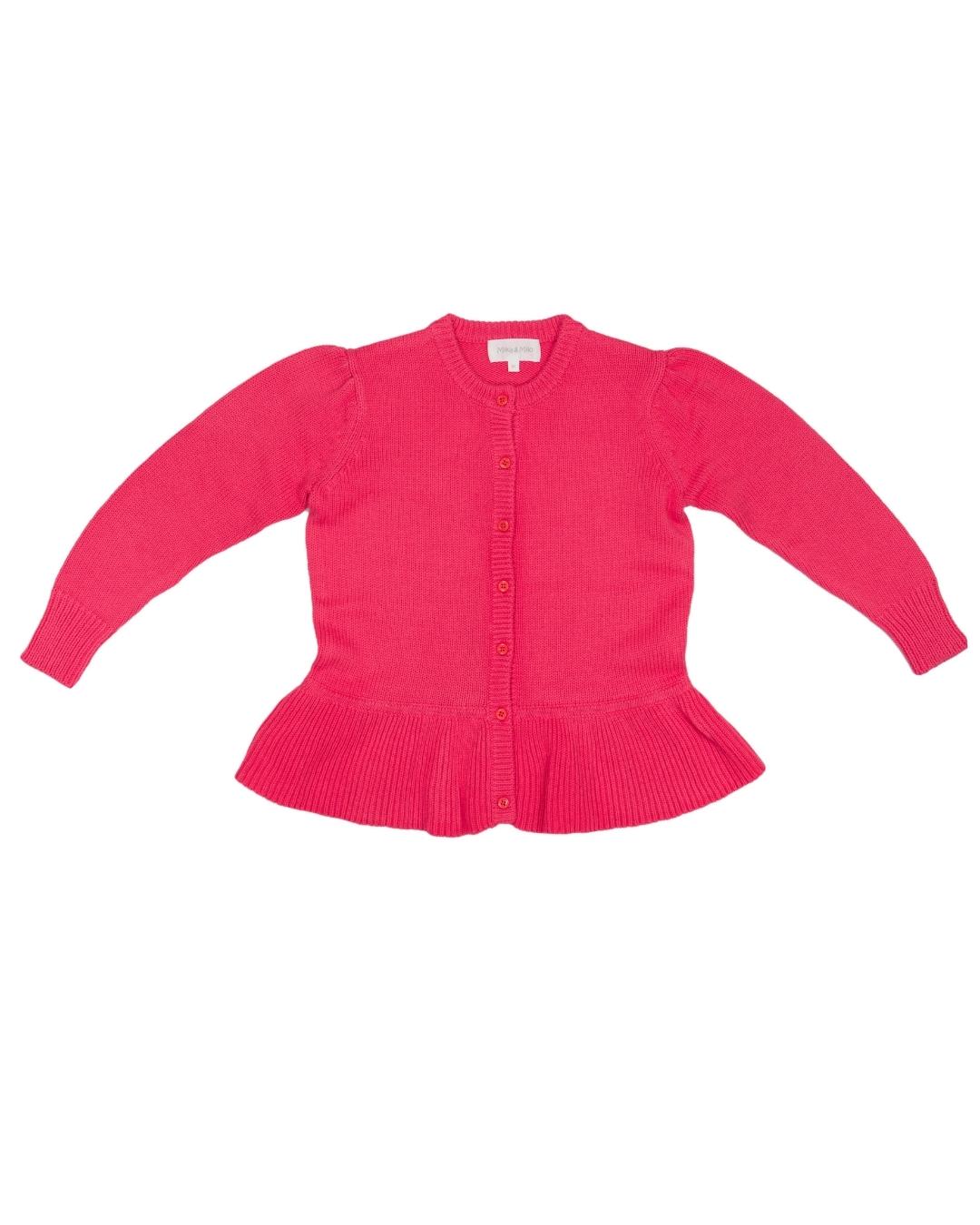 Ruffled Hem Jacket | Raspberry