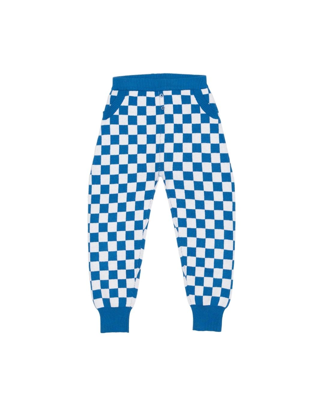 Checked Pants | Cobalt