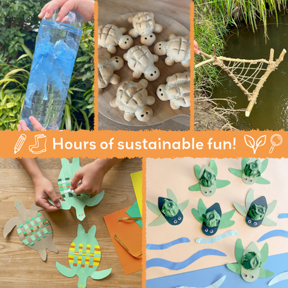 MARVELLOUS MARINE TURTLES - Children’s eco activity kit (Age 5+) | open-ended wooden toy for kids UK