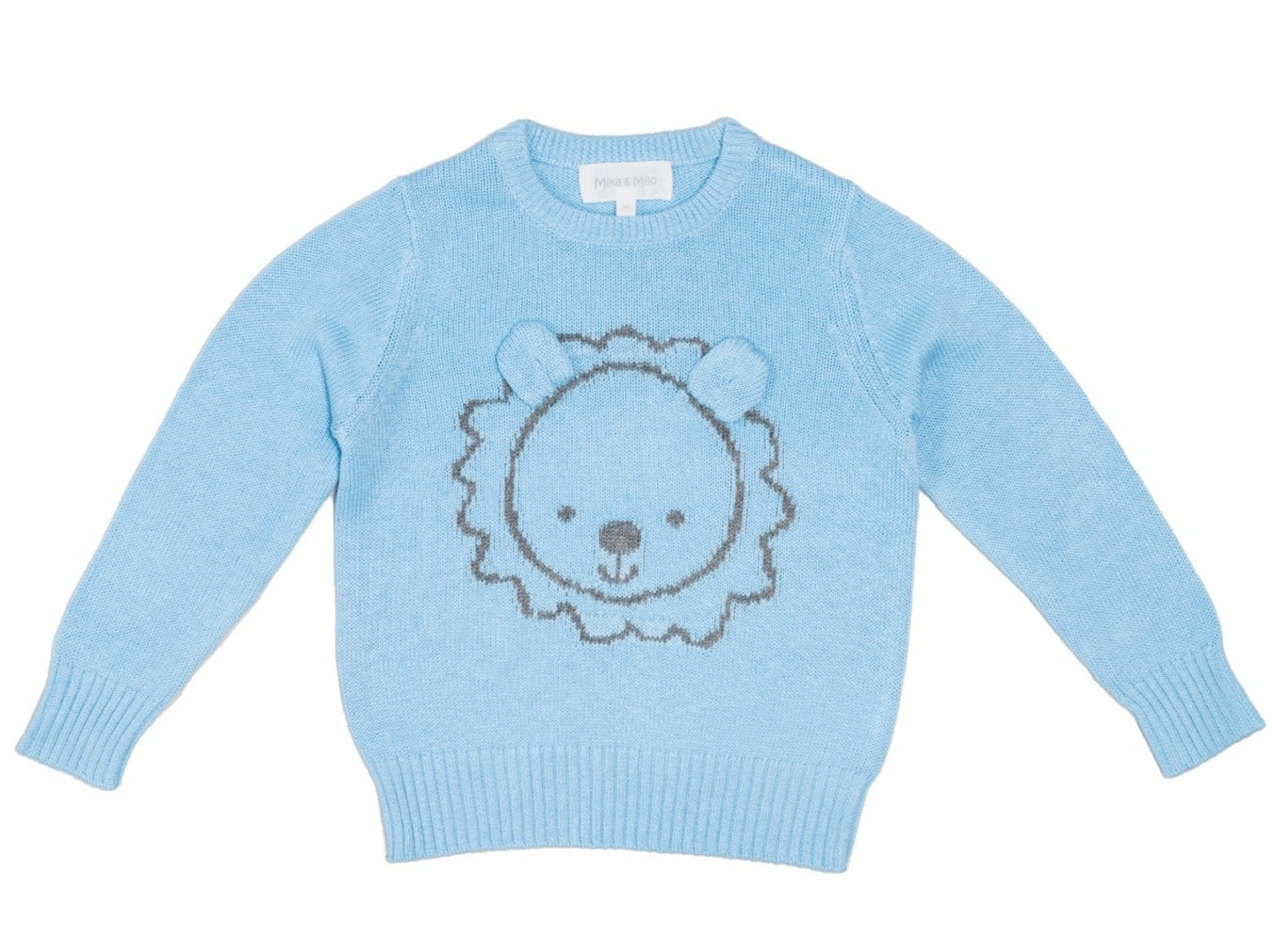 MIKA & MILO Baby Lion Jumper | Sky - - organic cotton cashmere