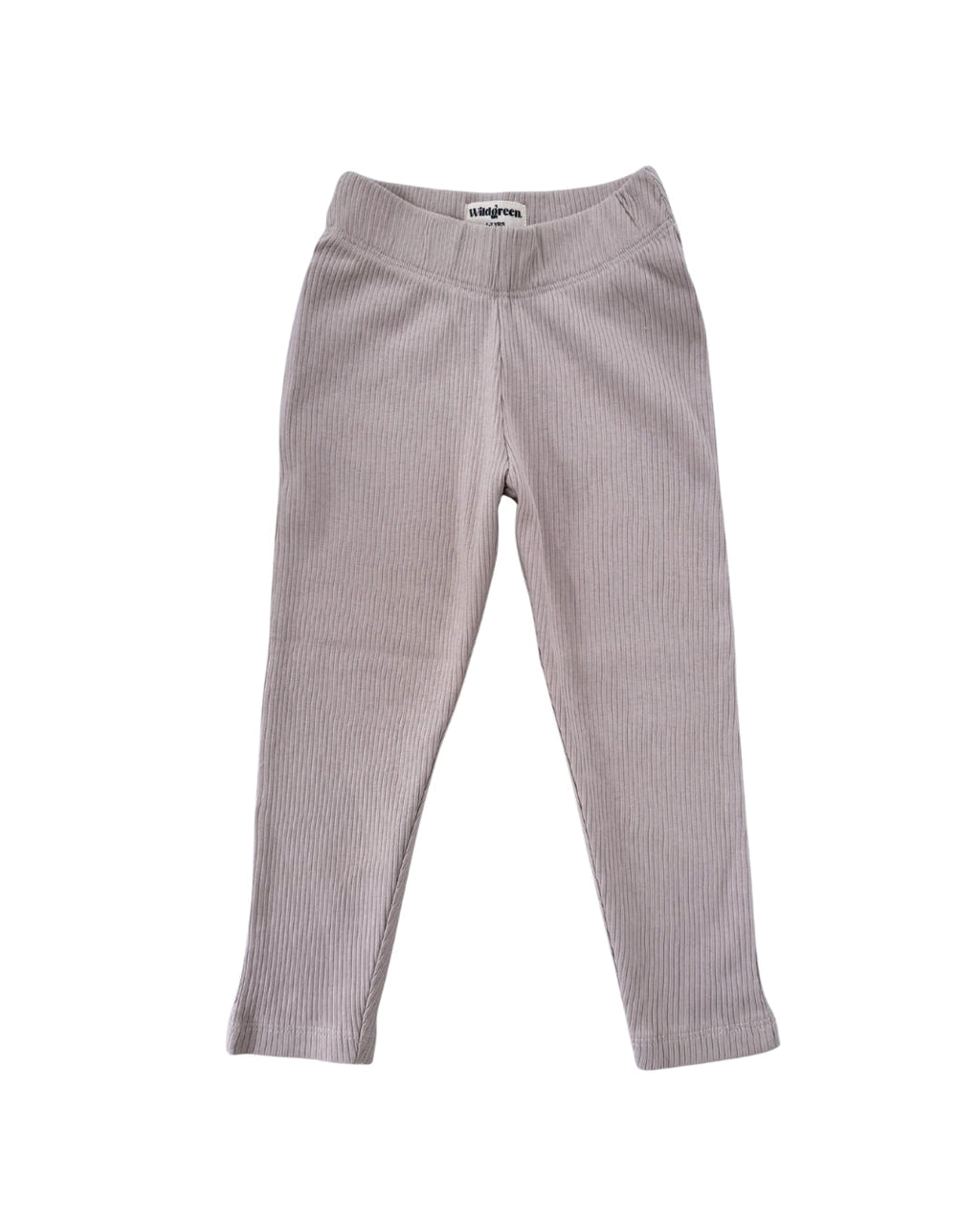Neutral organic cotton ribbed premium leggings. Sustainable unisex kidswear.