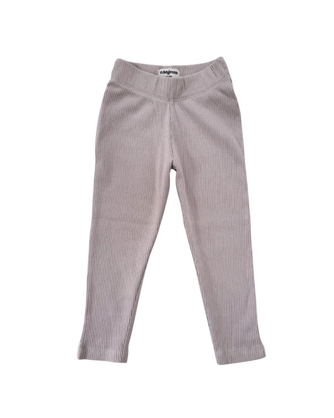 Neutral organic cotton ribbed premium leggings. Sustainable unisex kidswear.